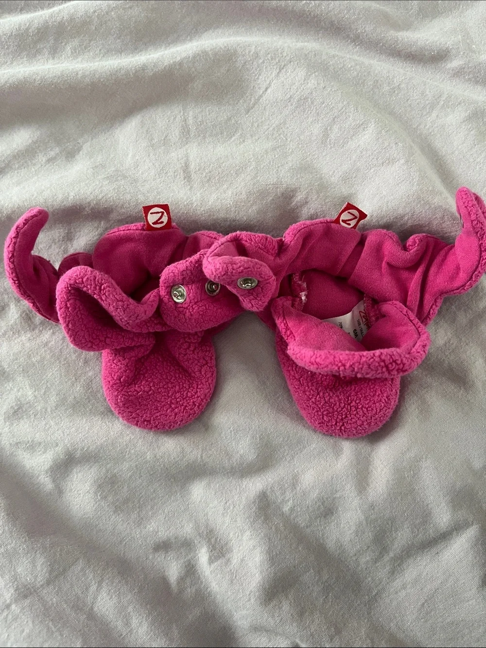 ZUTANO Plush Baby Booties in Bright Pink - 6M - EUC